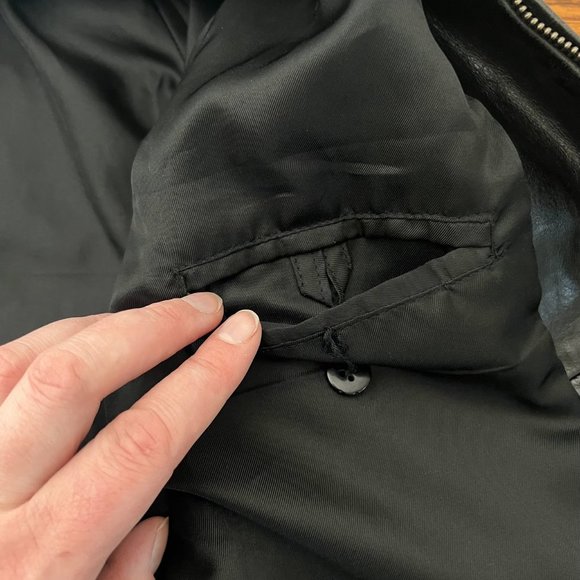 Vintage Liz Claiborne Shiny Leather Zip-Front Jacket - XL Lizsport - Picture 7 of 8